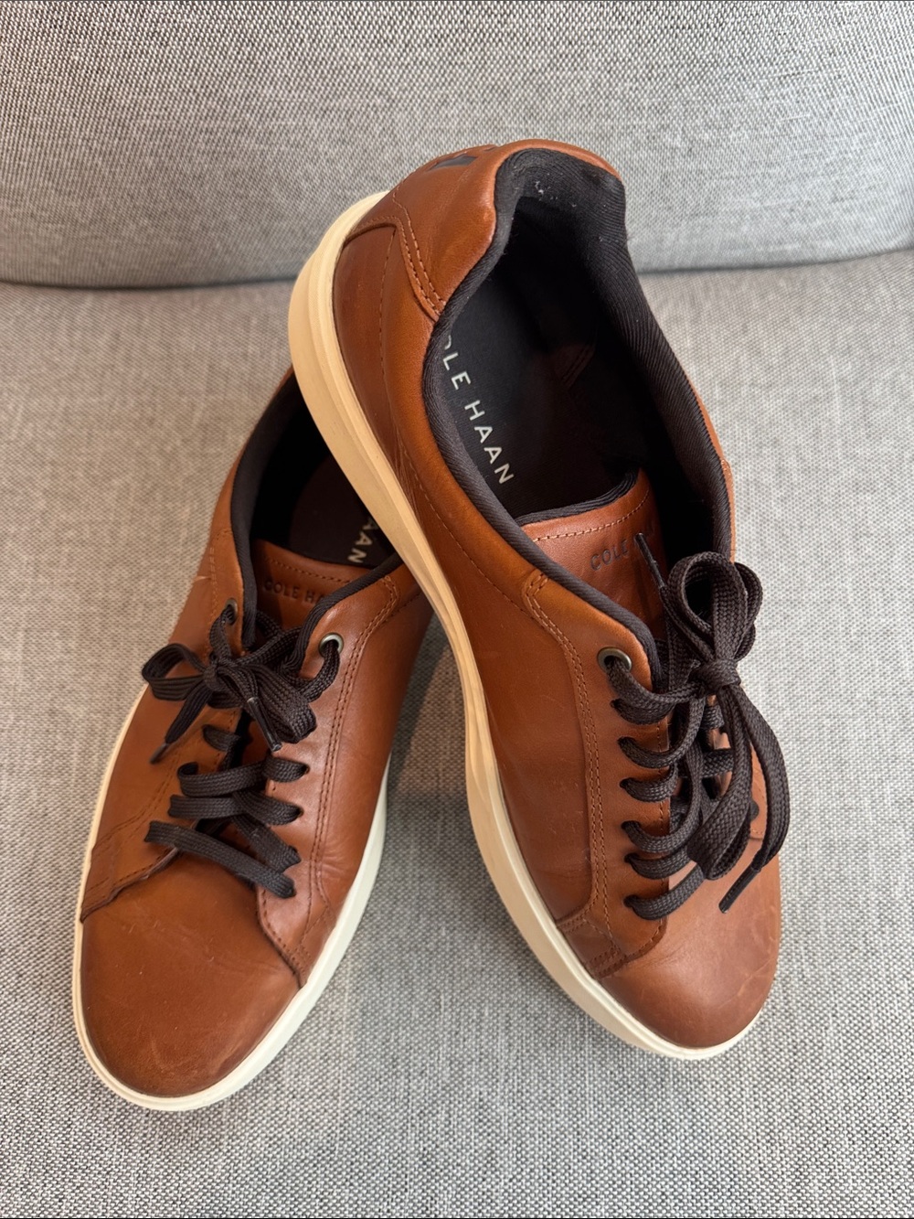 Cole Haan Grand Crosscourt Daily leather Sneakers in British Tan size 11
